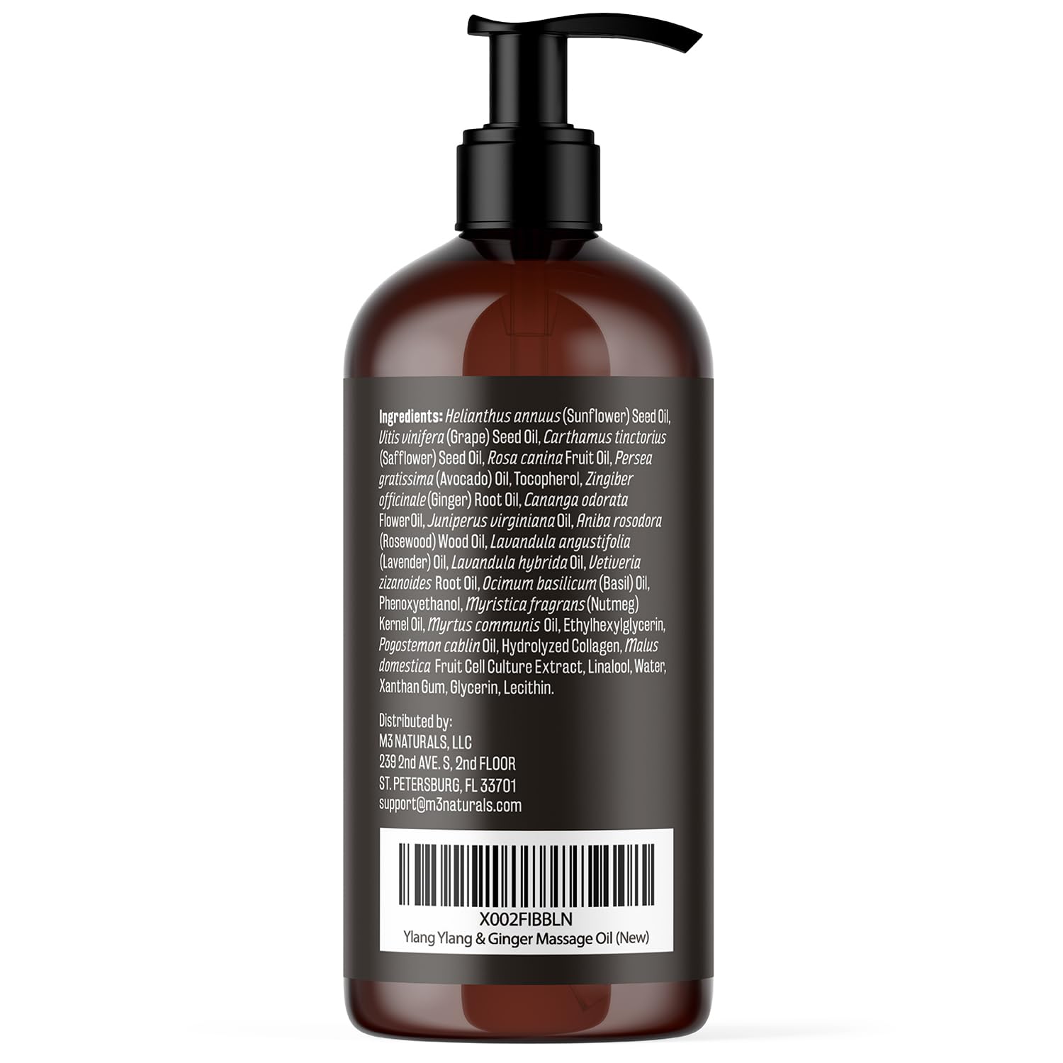 Ylang Ylang Ginger Massage Oil 8oz with Collagen and Stem Cells for Detox and Skin Firming - Image 3