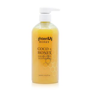 OMIC Lighten-Up LightenUp Honey Body Wash - 16.9 Fl oz / 500 ml - Natural Shower Gel, Cruelty Free, Premium Honey Extract, with Shea Butter