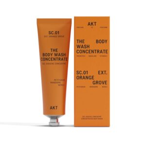 Akt The Body Wash Concentrate 3.4 Fl Oz, Natural Shower Gel with Skin-Balancing Prebiotics, Body Wash Women & Men, with Olive Squalane & Vitamin E, Sc.01 Orange Grove, All Genders