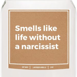 You Nique Designs Smells Like Life Without Narcissist Divorce Candle 8oz, Breakup Gifts for Women, Divorce Candles for Newly Divorced, Funny Divorce Presents for Women, Men (Lavender & Vanilla)