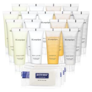 5-IN-1 Hotel Soaps and Toiletries Bulk Set: 200 Pcs, 5-Piece Set - 40 Hotel Bar Soap 0.5oz, Shampoo, Body Wash, Body Lotion, Conditioner - Mini Guest Toiletries