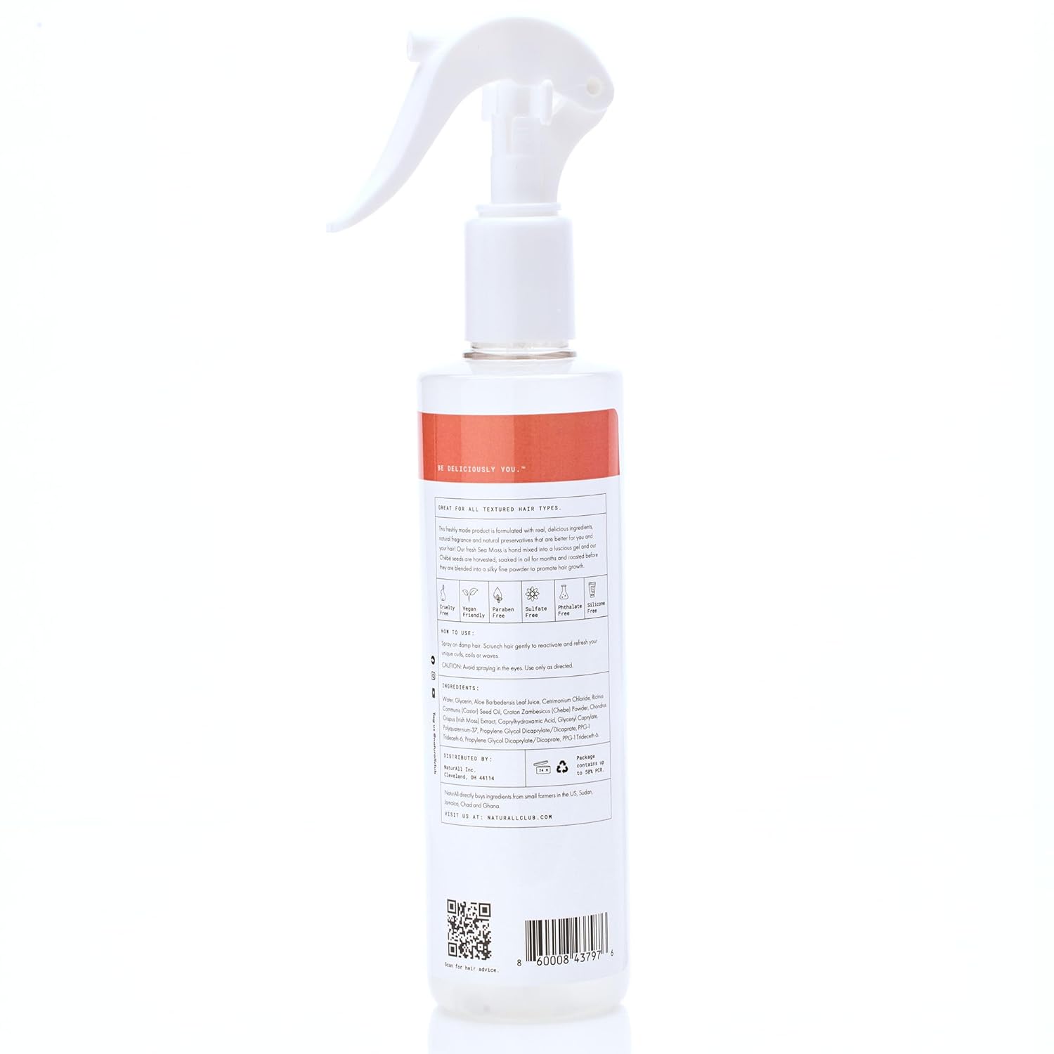 NaturAll Sea Moss & Chebe 8.5 Oz Hydrating Curl Refresher Spray for Curly Hair - Image 8