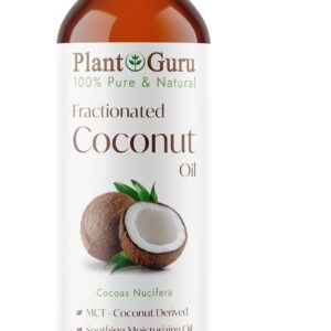 Plant Guru Fractionated Coconut Oil 16 fl. oz. 100% Pure MCT Natural Carrier - Skin, Face, Body, Massage and Hair Growth Moisturizer, Great for Diluting Aromatherapy Essential Oils