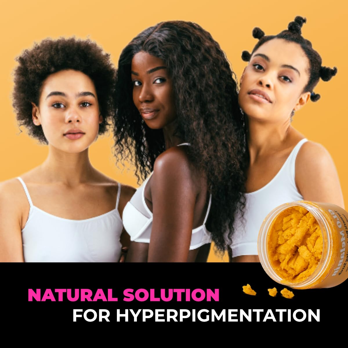 GLO Melanin Turmeric Scrub for Dark Spots, Brightening Inner Thighs Bikini Area Underarms, Natural Exfoliating Face - Image 7
