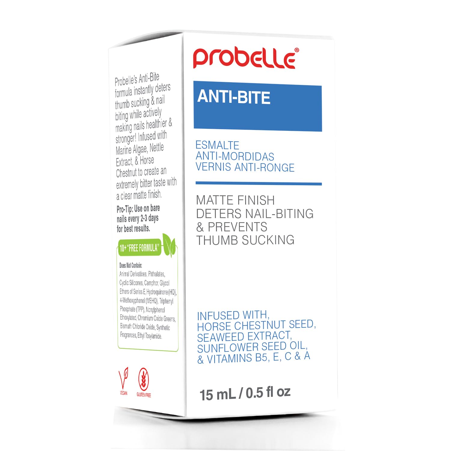 Probelle Anti-Bite, Nail Biting Treatment for Kids & Adults to Quit habit, No Bite Nail Polish Deterrent, Thumb Guard & Prevents Finger Sucking, Bitter Taste Nail Care, For Ages 3+, 0.5 fl oz (15 ml) - Image 4