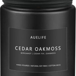 Cedar Oakmoss Candle | Scented Candles for Men - Soy Candles for Home Scented, Manly Candle for Bedroom, Man Gifts for Him/Friend -7oz