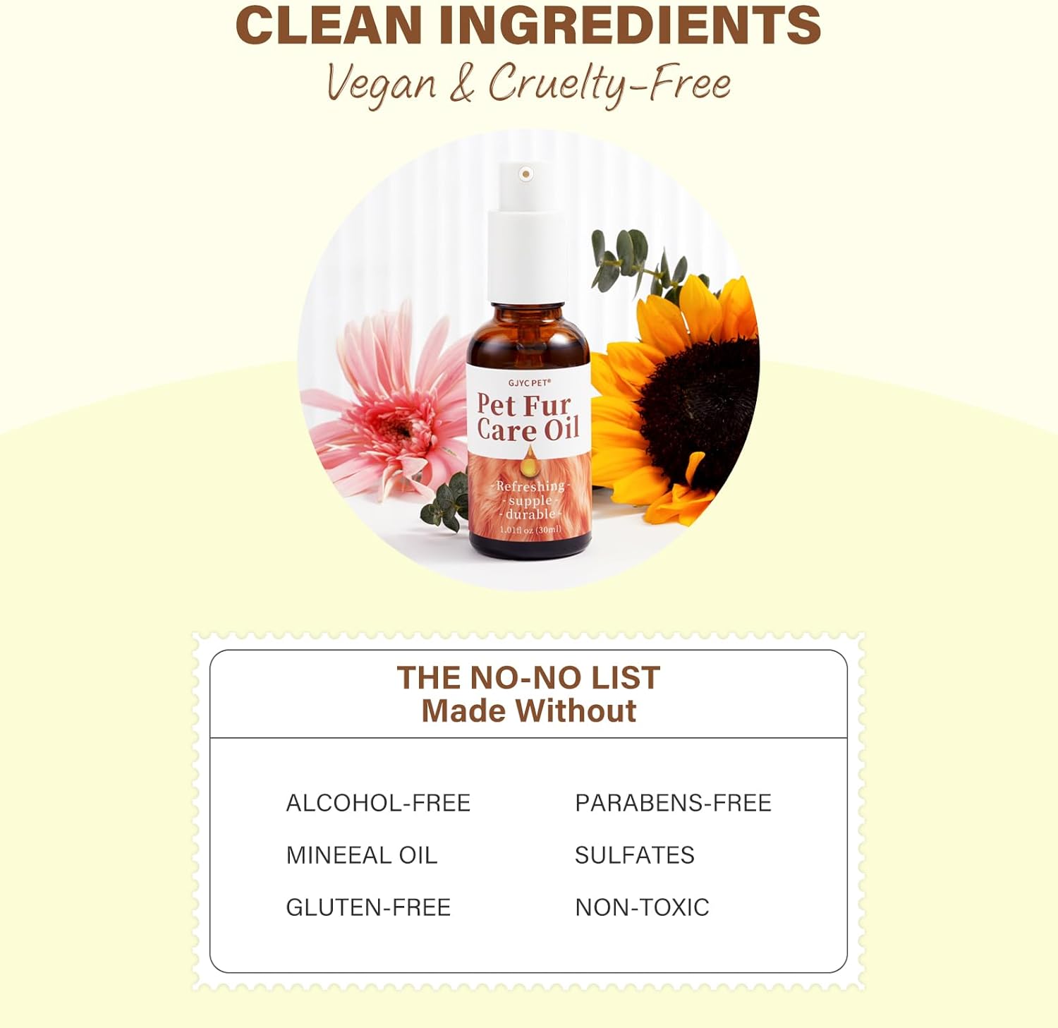 Natural Pet Fur Care Oil Leave-in Conditioner for Dogs and Cats 1.01 fl. oz for Shedding and Shine - Image 8