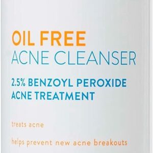 AcneFree Acne Free Oil-Free Cleanser, Benzoyl Peroxide 2.5% with Glycolic Acid to Prevent and Treat Breakouts Unscented, 8 Fl Oz