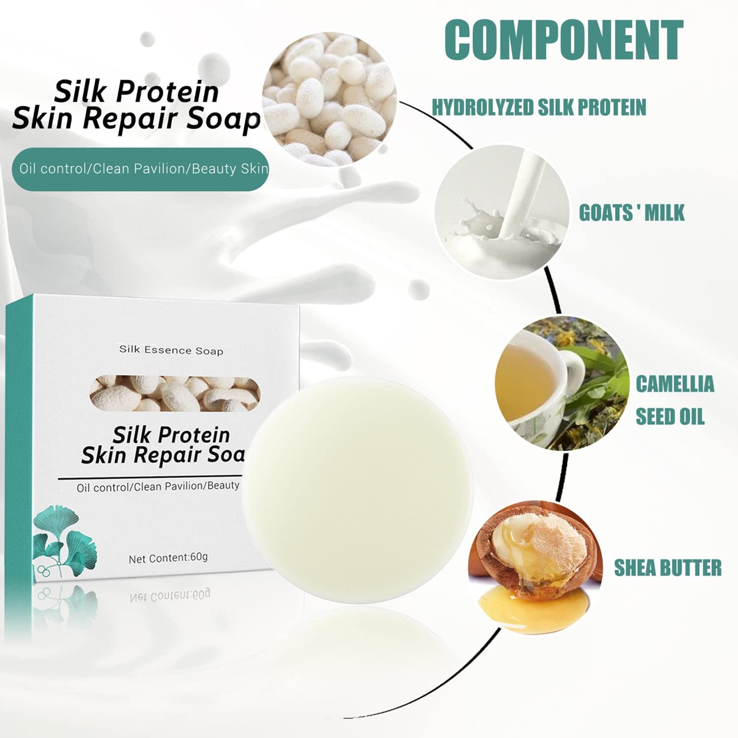 SkinFerm Collagen Milk Soap 2-Piece Set for Whitening, Repairing, and Exfoliating Face & Body - Image 5