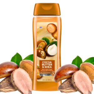 Moisturizing Body Wash with Cocoa Butter and Shea, 18 oz, Hydrating Skin Cleanser