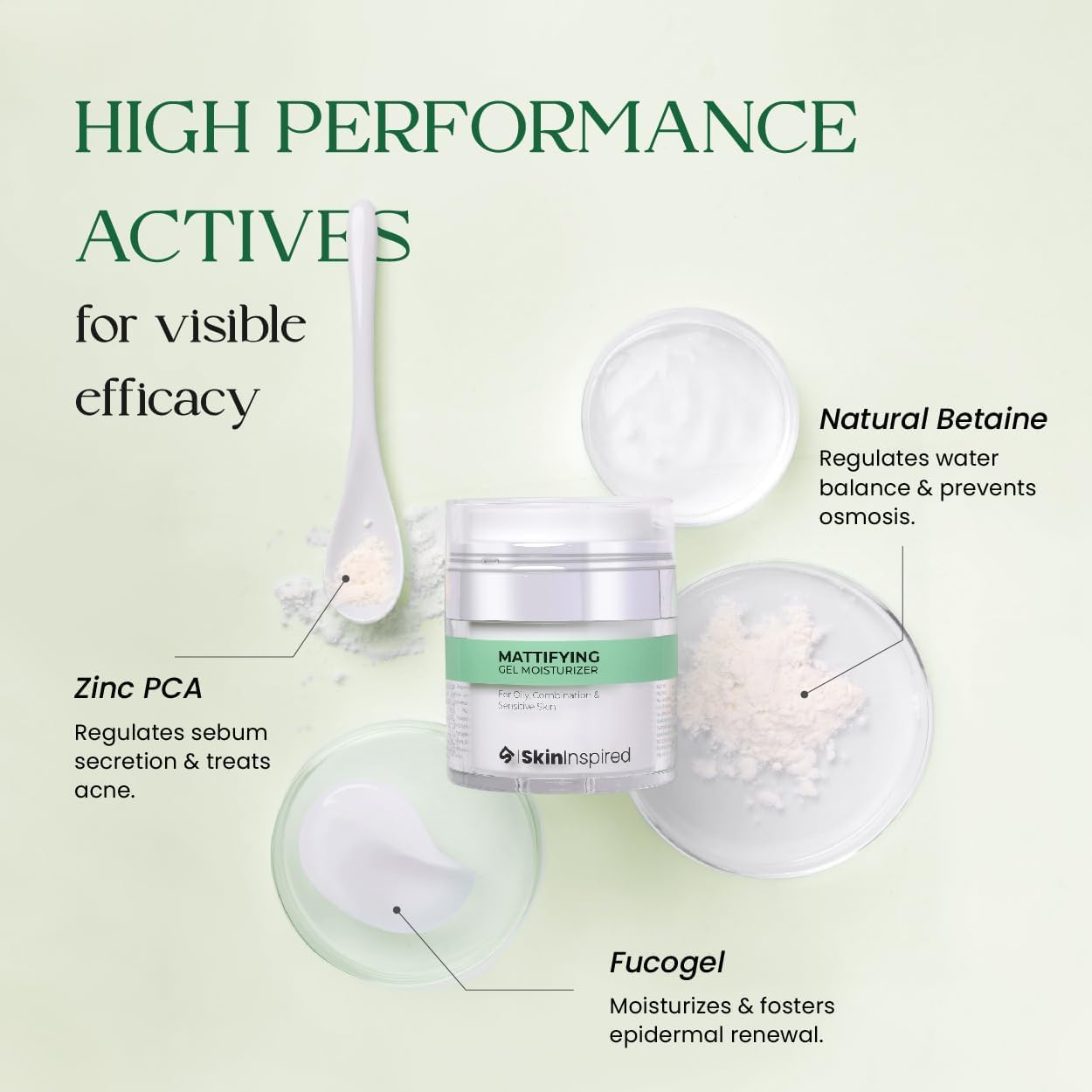 Skin-Inspired' Mattifying Gel Face Moisturizer (50g)- For Oily, Combination and Sensitive Skin | Hydrating Ultra Light Oil Free Face Cream | Non Greasy | For Women & Men - Image 4