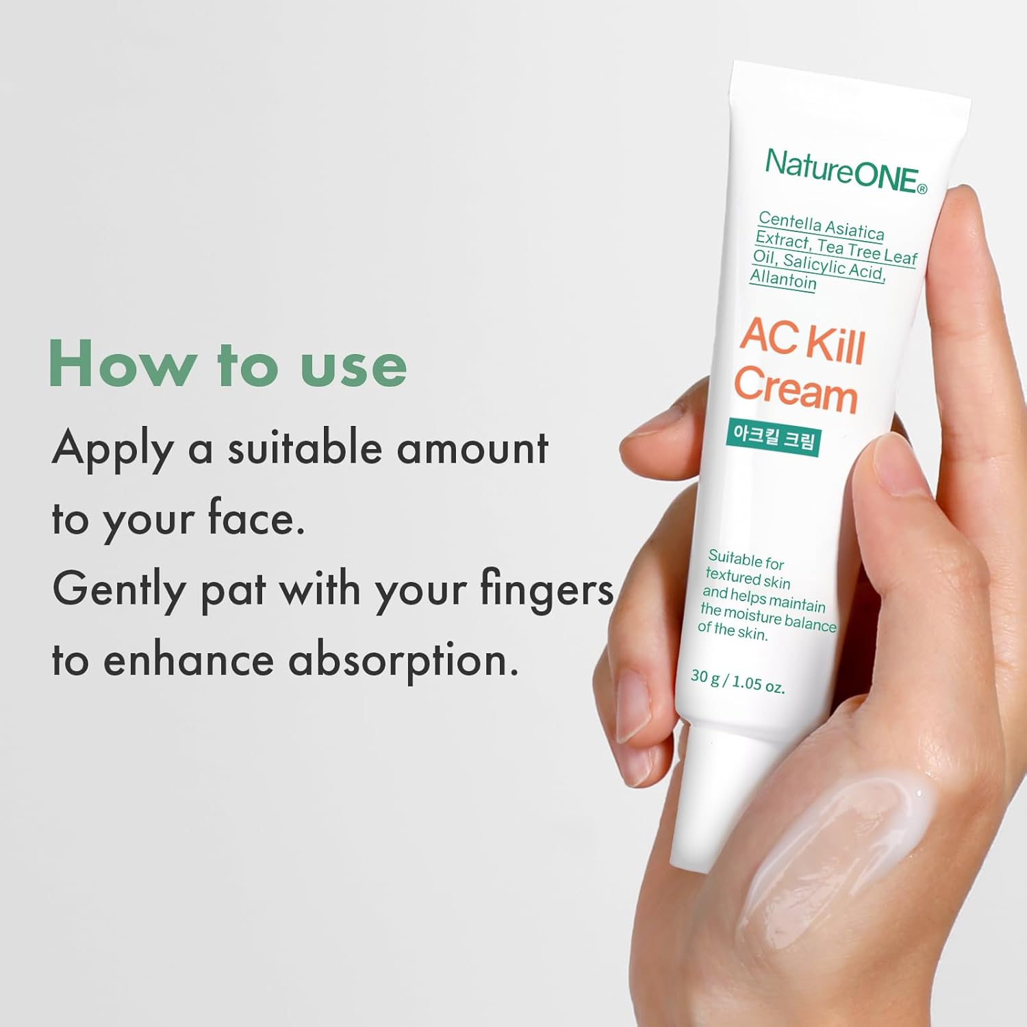AC Kill Cream, BHA & Salicylic Acid Face Moisturizer, Niacinamide for Active Skin Repair, Tea Tree Oil for Soothing Sensitive Skin, acne spot treatment Korean Skincare, 30g, 1.05 oz. - Image 5