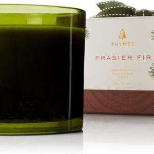 Thymes Frasier Fir Scented Candles for Home Decor – Green Heritage Holiday Candle – Notes of Siberian Fir Needles, Cedarwood & Sandalwood – Luxury Home Fragrance Gifts for Women & Men (3-Wick, 17 oz)