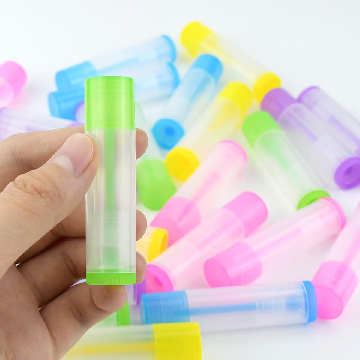 25 Pcs Clear Empty Lip Balm Tubes Lip Balm Containers Lipstick Container with Caps DIY Lip Balm Tubes Refillable Lip Balm Tube for Homemade Lip Gloss Lipstick 5.5Ml Plastic Lip Balm Containers - Image 2