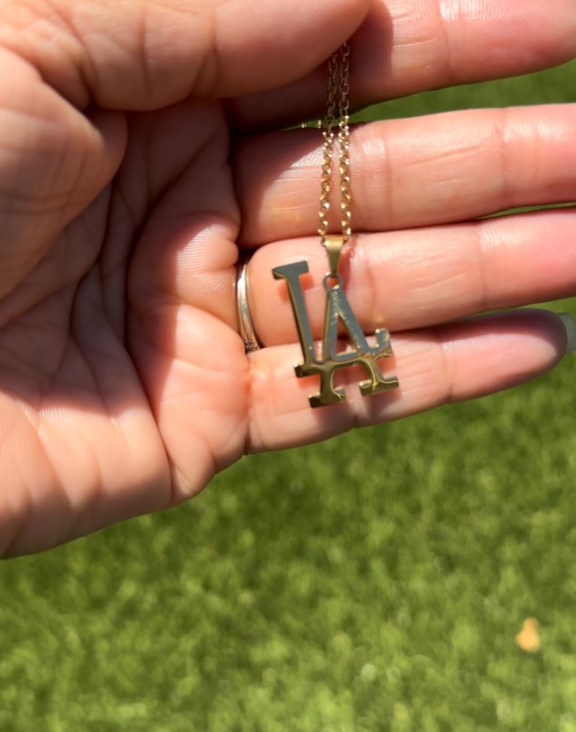 Los Angeles Necklace 18K Gold Plated Stainless Steel Pendant Necklace LA Link Chain L.A Pendant High Polished Finish Gift Idea - Image 7