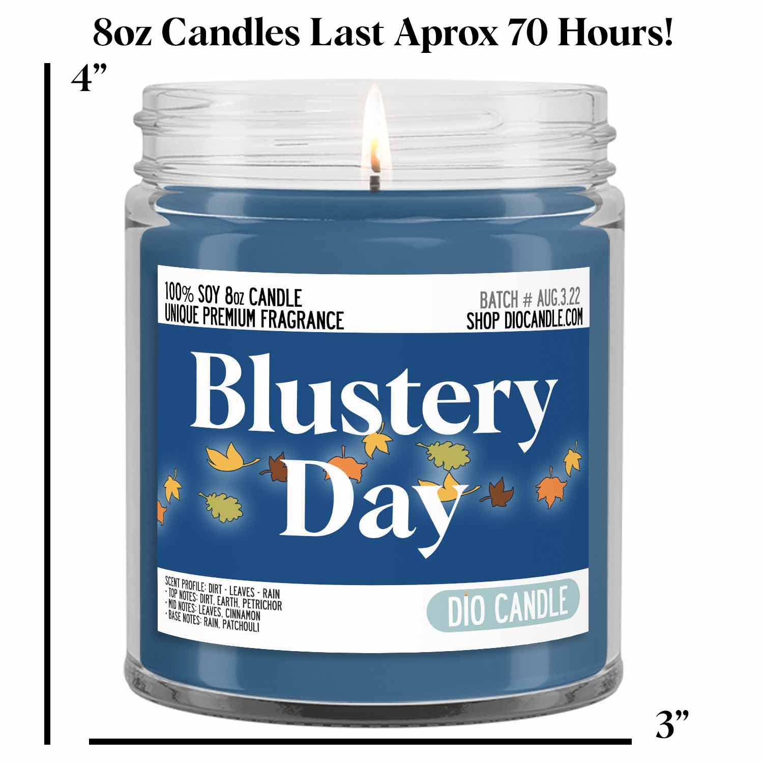 Blustery Day 8oz Vegan Soy Fall Scented Candle Handmade in Earthy Scents Glass Jar - Image 2