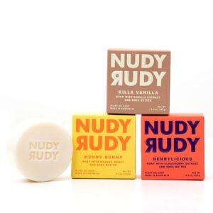 MVP Bundle Bar Soap Pucks, Includes Hunny Bunny, Killa Vanilla, Berrylicious, Made with Organic Shea Butter, Pure Plant Oils, Triple Milled Bars, All Skin Types, 4.2 oz Each - Pack of 3