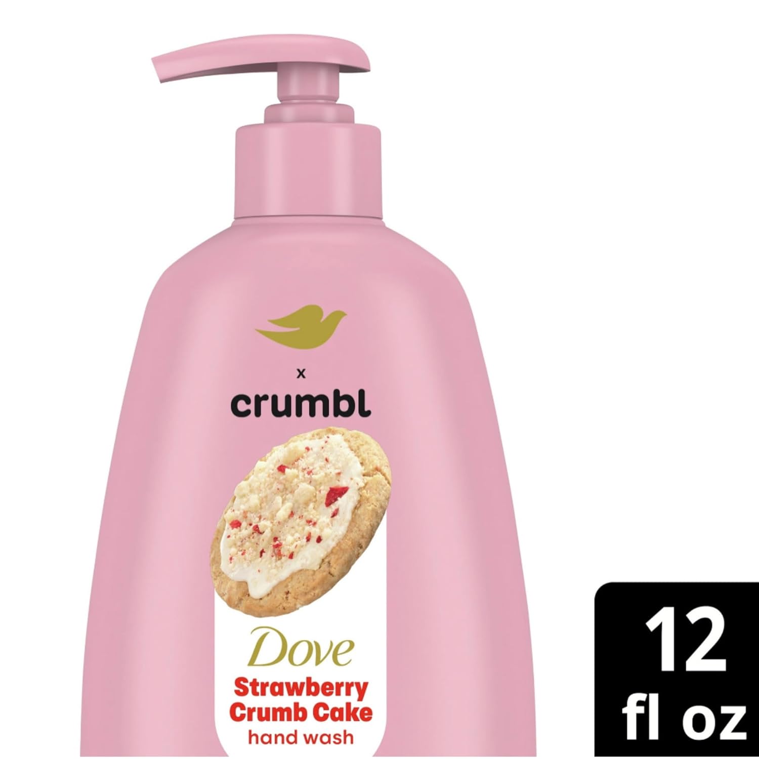 Dove X Crumbl Moisturizing Liquid Hand Wash Strawberry Crumb Cake | 2-pack, of 12 oz Hand Wash with Pump | Limited Edition (Strawberry Crumb Cake) - Image 2