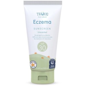 TruKid Eczema SPF30 Unscented 3.4oz Baby Sunscreen, Natural Ingredients Kids Sunscreen, Reef-Friendly Travel Size Beach Defense for Kids, Toddlers, Babies & Adults