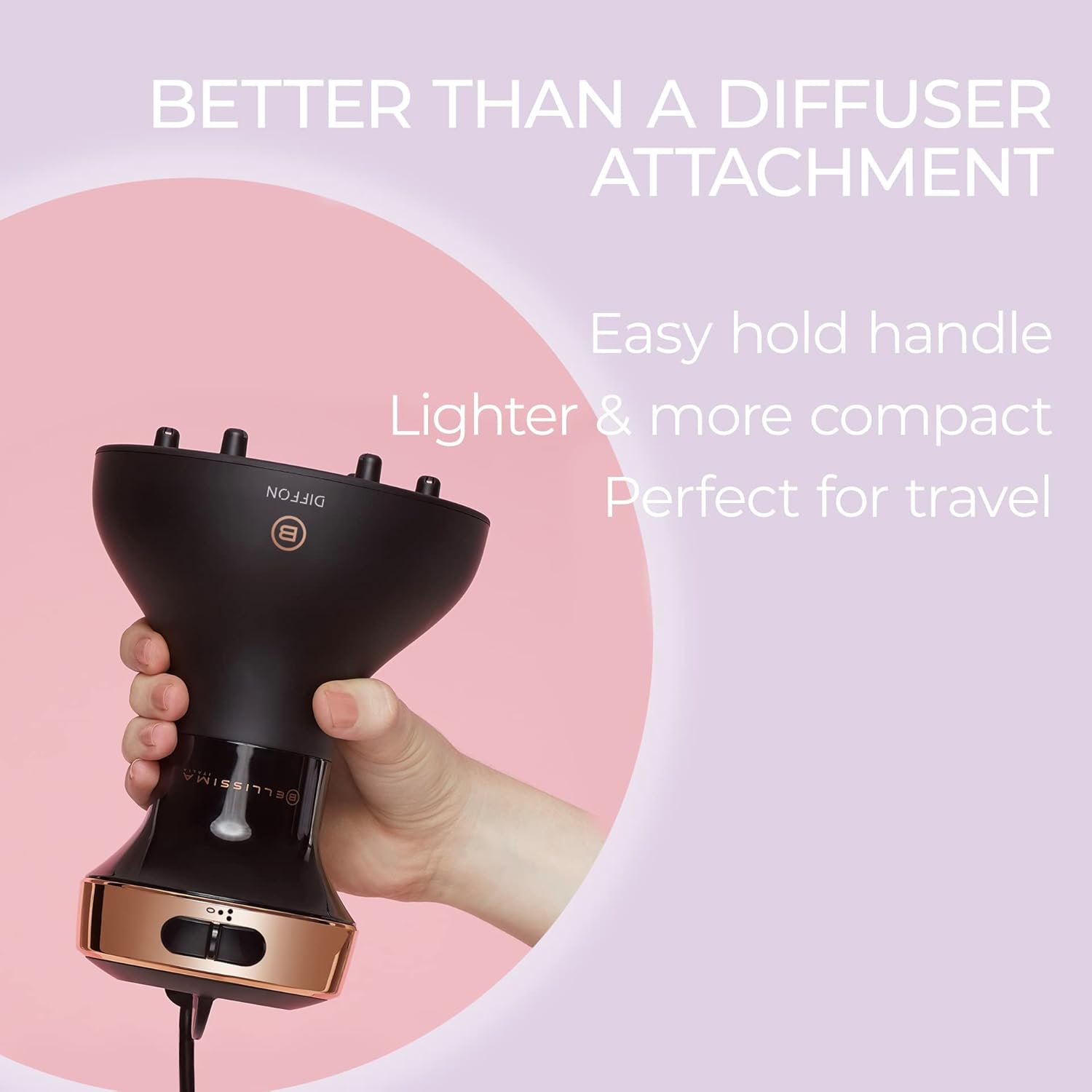 Bellissima Italia Lightweight Ceramic Hair Diffuser Dryer with Argan Oil, Curly Hair, 5000 Watts - Image 3