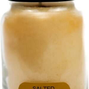 A Cheerful Giver Salted Caramel Cone 6oz Baby Scented Candle Jar with Lid Keepers of The Light 30 Hours of Burn Time, Gift for Women, Orange