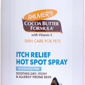 Palmer's for Pets Itch & Hot Spot Relief Spray with Cocoa Butter 8oz; Dog Skin Conditioner Spray with Vitamin E and Cocoa Butter, Skin Allergy Spray for Dogs