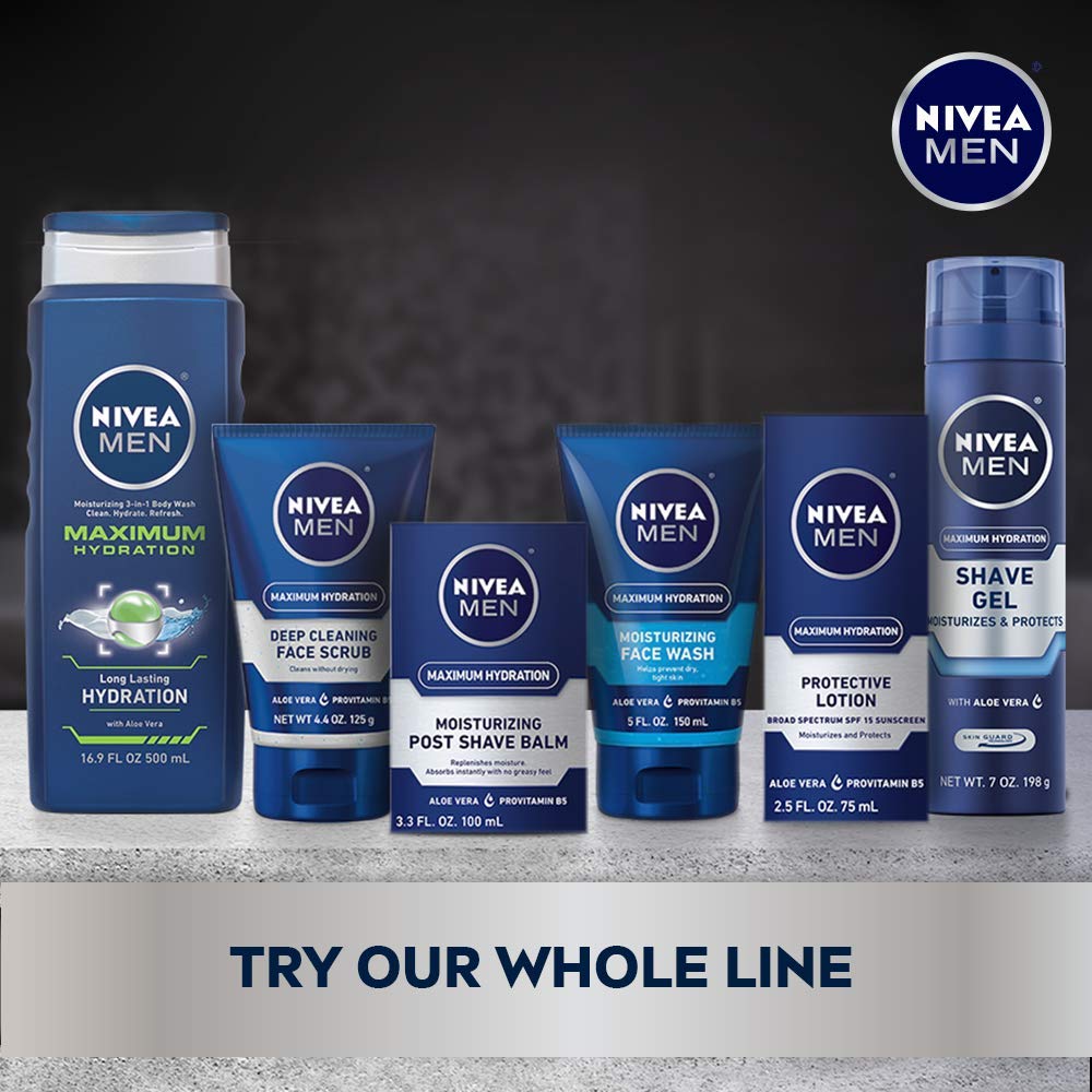 NIVEA MEN Maximum Hydration Face Lotion, Face Lotion with Broad Spectrum SPF 15 Sunscreen for Men, 3 Pack of 2.5 Fl Oz Tubes - Image 6