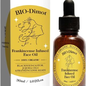 30 ML Frankincense Essential Oil,Organic Castor & Jojoba Oils for Face Anti-Aging Facial Moisturizer Serum,Natural Skincare Hydrates Skin Moisturizing (1 PCS)