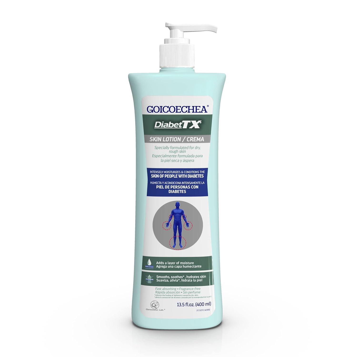 Goicoechea Diabet TX Body Lotion for Diabetic Dry Skin, Hydrating Diabetic Skin Cream for Women and Men, Diabetic Moisturizer for Hands, Legs, and Body, Extra Dry Skin Relief, 13.5 Oz