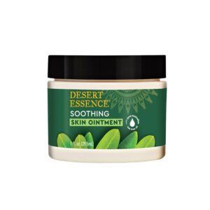 Desert Essence TEA TREE OIL SKIN OINTMENT – Itch Relief, Rash Cream for Razor Burn - Soothing Balm with Lavender & Jojoba - Gluten & Cruelty-Free - 1 oz