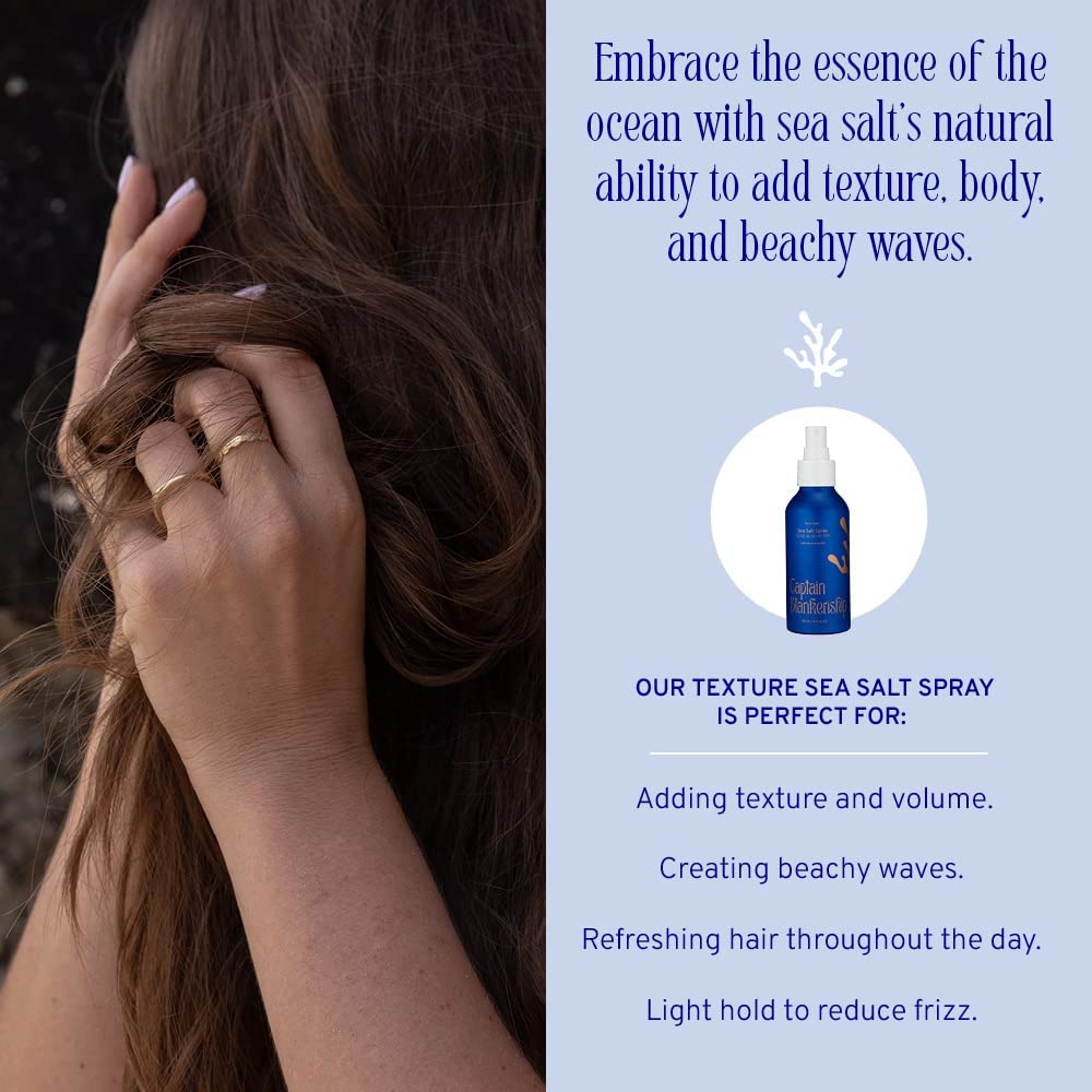 Captain Blankenship Texture Sea Salt Hair Spray | Adds Volume, Texture & Natural Waves | Color-Safe, Organic, Sulfate-Free, Vegan Haircare - 4 oz - Image 3