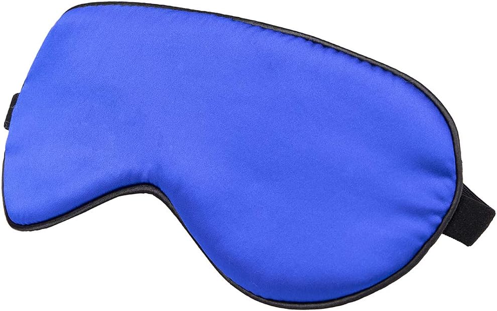 100% Mulberry Silk Sleep Mask Blackout, Cute Natural Sleeping Mask with Adjustable Elastic Strap, Satin Eye Cover for Men Women Adults (Blue) - Image 2