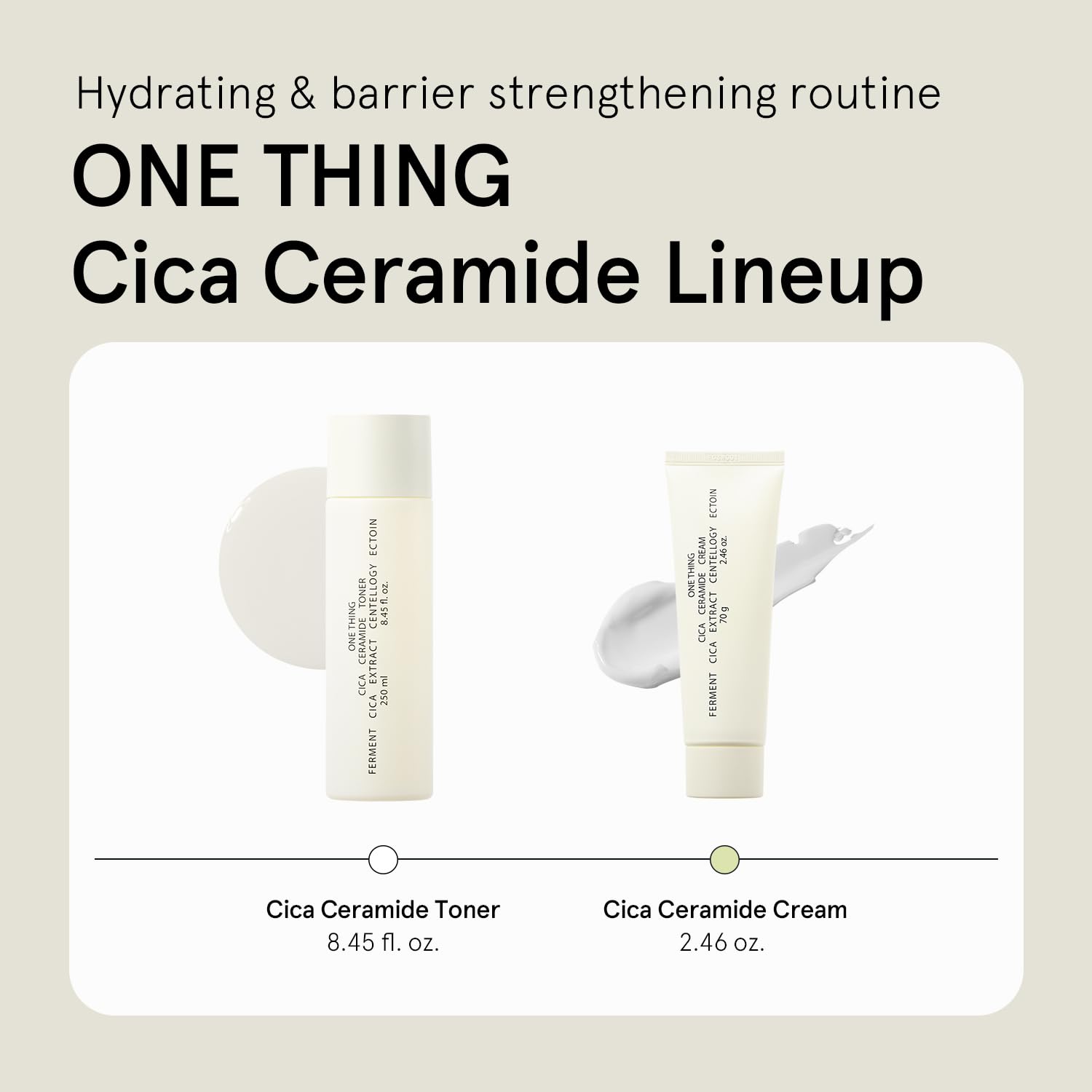 ONE THING Cica Ceramide Cream 2.47 Oz | Centella Asiatica Soothing Calming Hydrating Facial Moisturizer for All, Dry Combination Sensitive Skin, Barrier Repair Strengthening | Vegan Korean Skincare - Image 6
