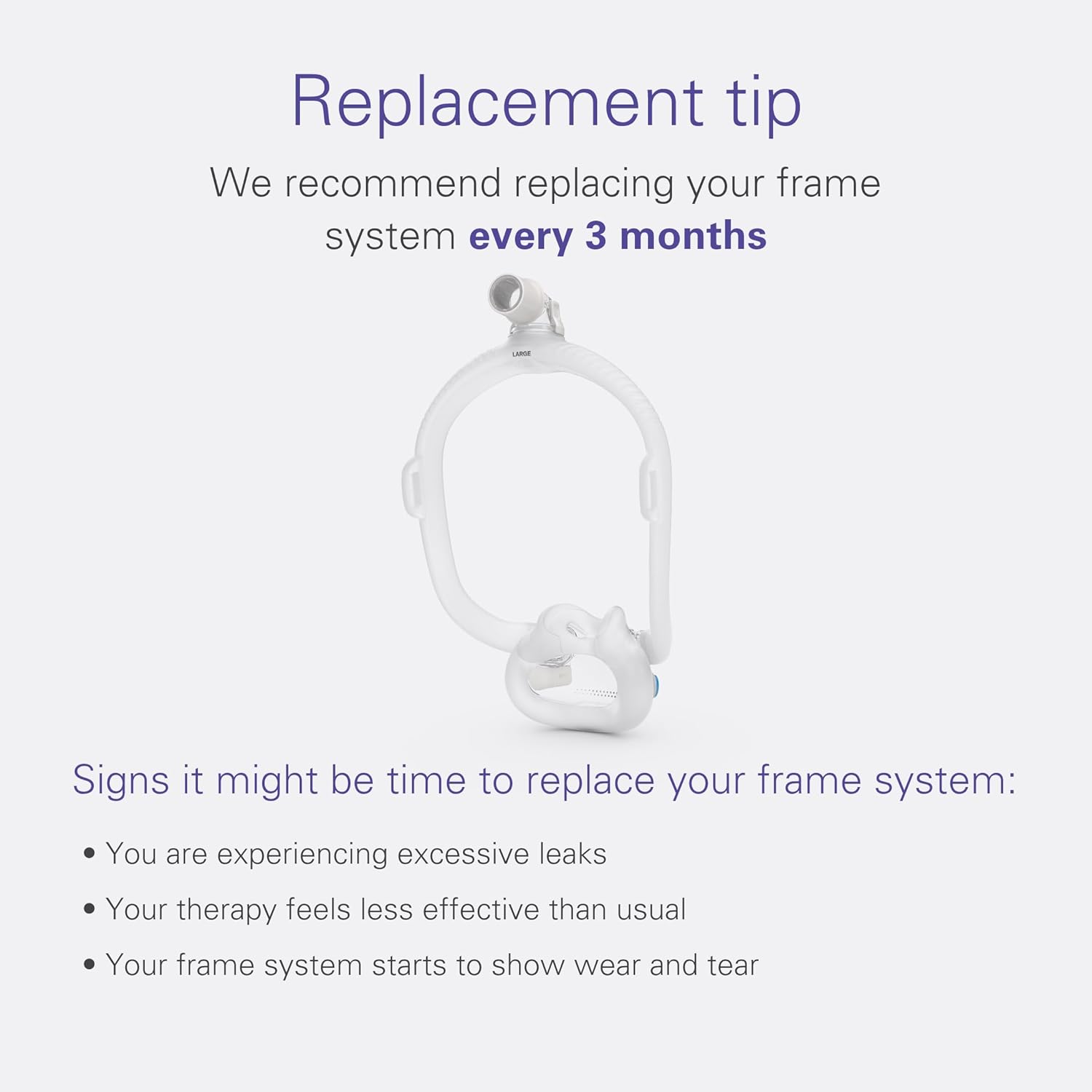 ResMed AirFit F30i Frame System - for Full-Face CPAP Mask Frame System - Replacement CPAP Accessories - Large - Without Headgear - Wide Cushion - Image 6