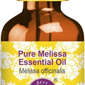 Deve Herbes Pure Melissa Essential Oil (Melissa officinalis) with Glass Dropper Steam Distilled 10ml (0.33 oz)