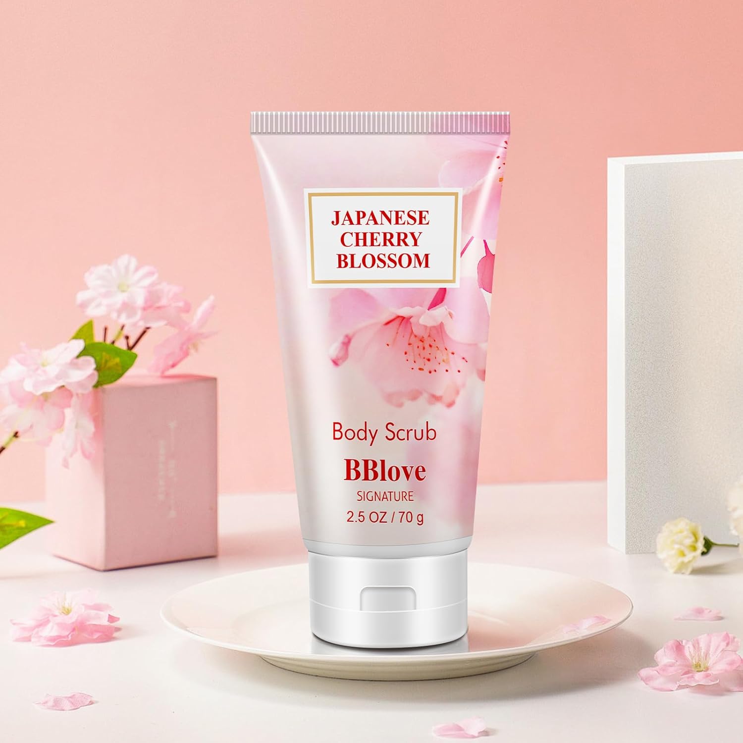 Japanese Cherry Blossom 4 Piece Bath and Body Gift Set for Women Girls Shower Gel Lotion Mist Scrub - Image 3