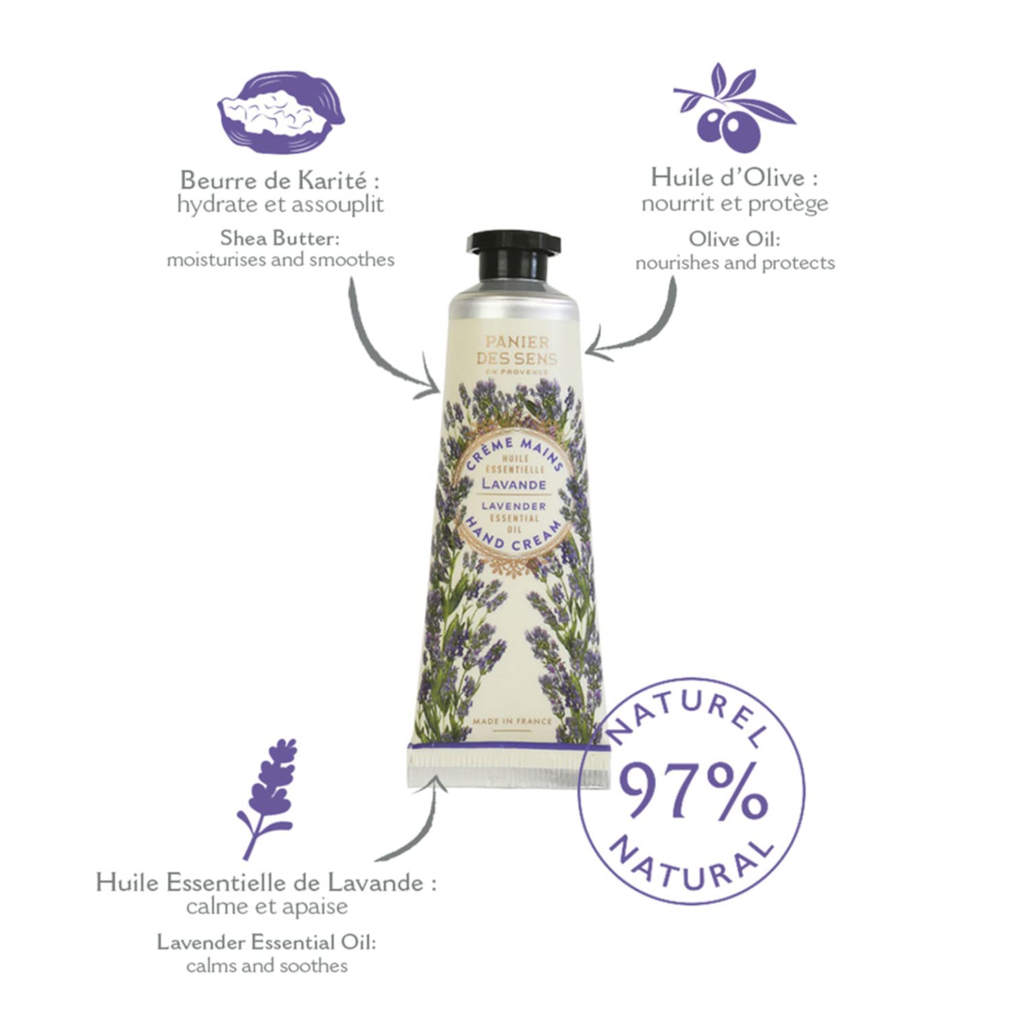 Panier des Sens 3-Piece Mini Hand Cream Set 1oz Each Natural Moisturizing Lotion for Women - Image 6