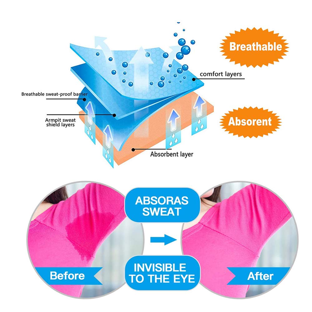 Underarm Sweat Pads, Armpit Sweat Pads for Women and Men 【100 Packs】,Premium Sweat Shield Fight Hyperhidrosis,Disposable Underarm Pads for Sweating Women,Comfortable Unflavored, Non Visible - Image 4