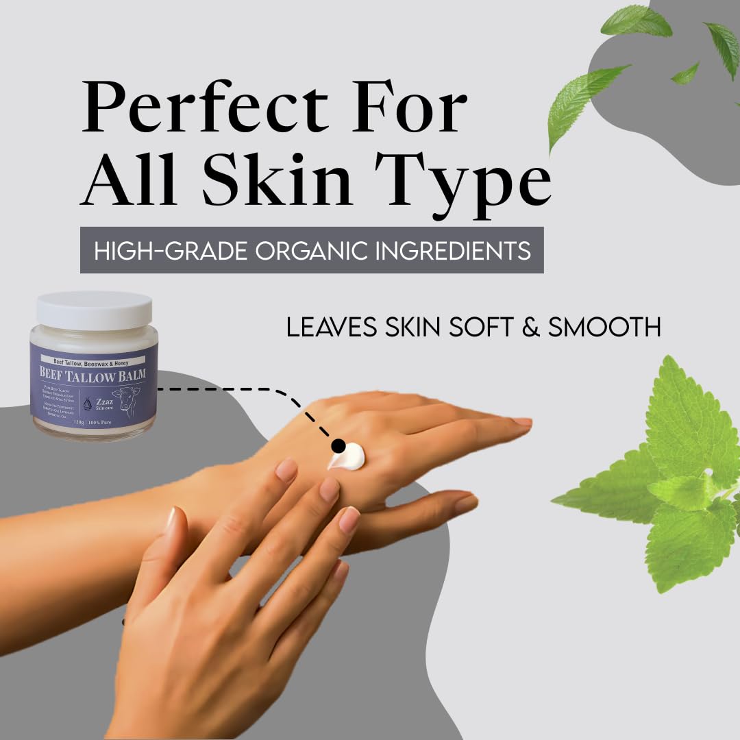 Beef Tallow Balm - 100% Pure Ingredients - Unscented Multipurpose Balm for Skincare - Beef Tallow Moisturizer 2oz/60g - Image 8