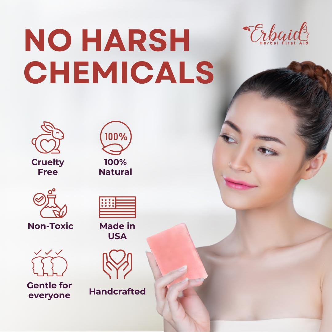 Calamine Soap Bar – All Natural Instant Itch Relief – Calming Calamine Soap for Itchy Skin, Insect Bite, Eczema, Poison Ivy Rash, Chicken Pox – Pure Anti-Itch Body Wash Made in USA – Large 5oz Bar - Image 4