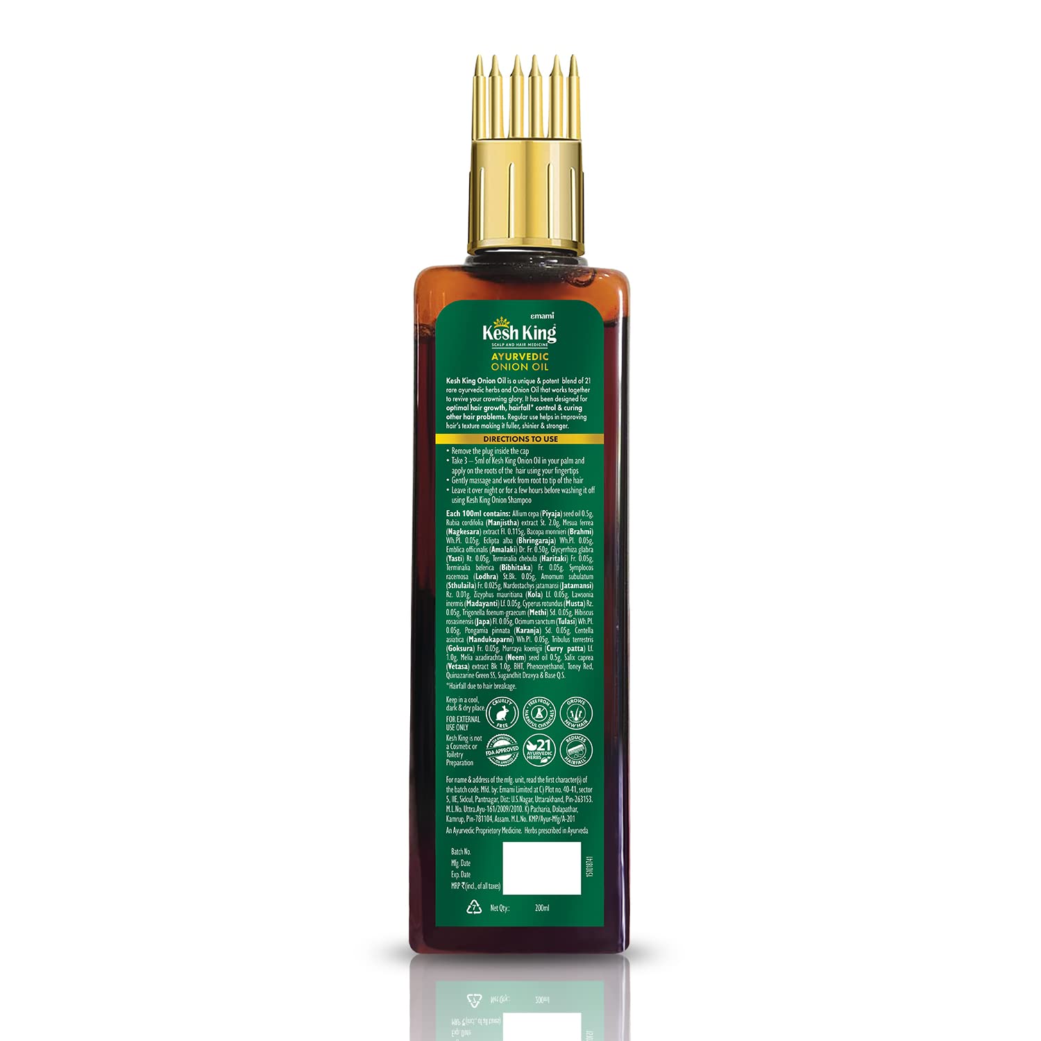 Organic Onion Hair Oil with Curry Leaves for Hair Growth and Loss Control, 6.76 Fl Oz - Image 2