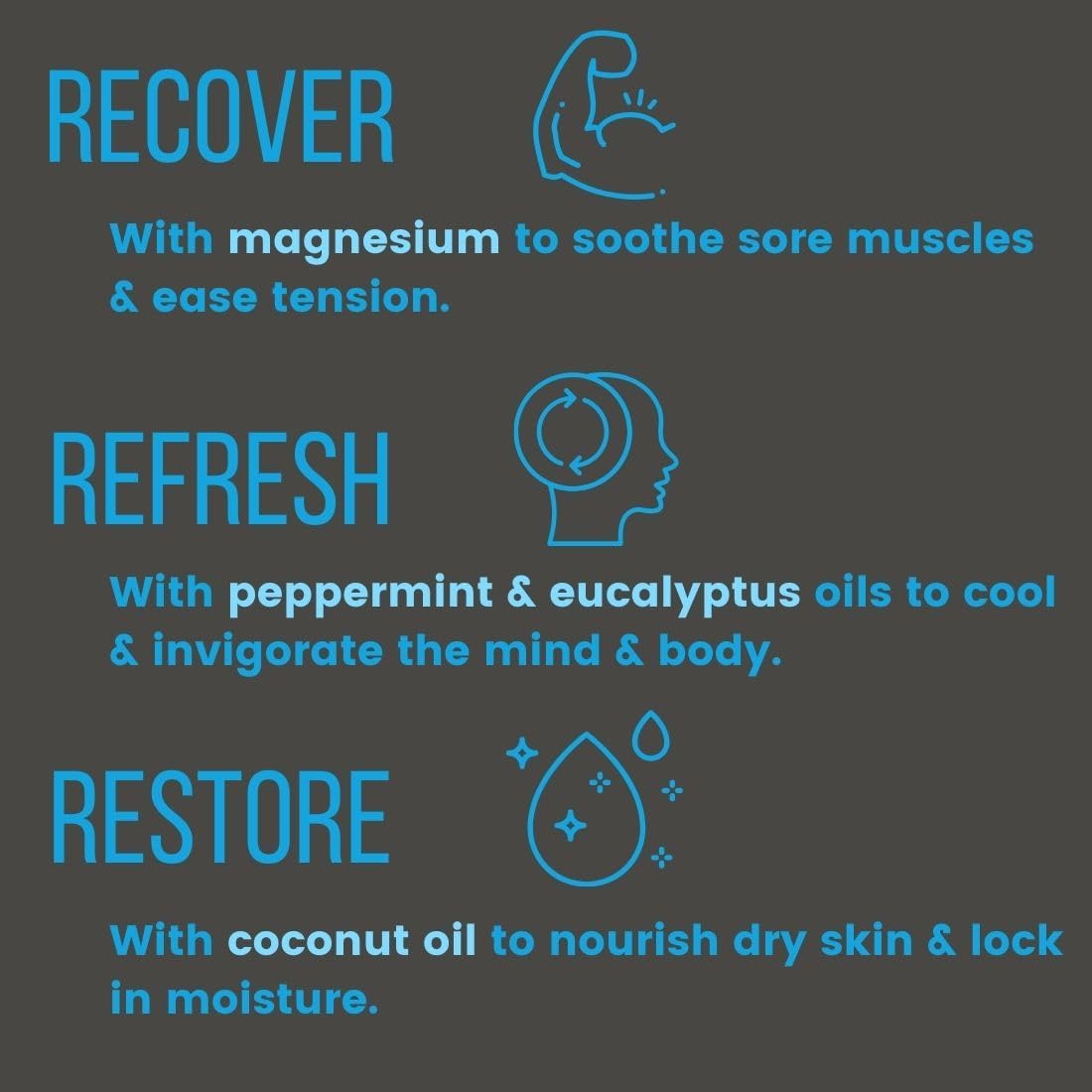 Invigorating Peppermint Bath Bomb with Magnesium Epsom Salt, Muscle Recovery Formula, 6 oz - Image 5