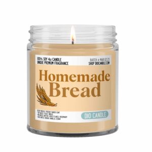 Homemade Bread Scented Candle - Smells Like Freshly Baked Loaf - 100% Naturally Vegan Soy and Premium Fragrance | Great Gift | Recyclable Glass Jar | Handmade in Denver, Colorado (4oz Glass Jar)