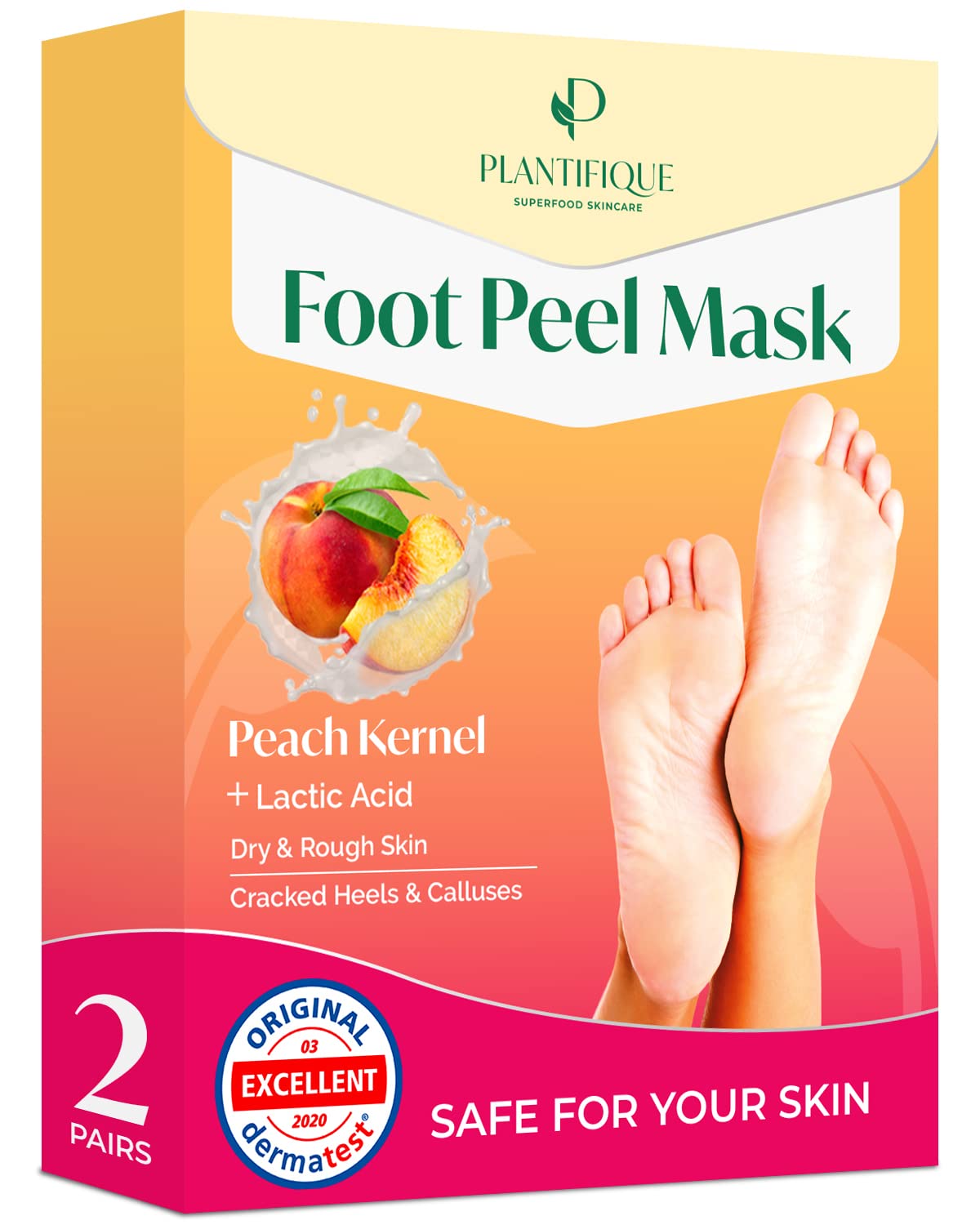 PLANTIFIQUE Peach Foot Peeling Mask 2 Pack for Soft Feet and Heel Repair - Image 8
