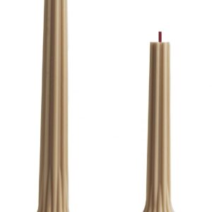 LAWA Set of 2 Vase Candle - Beautiful Handmade Pillar Unscented Soy Wax Elegant Aesthetic Candle Housewarming Gift Home Room Shelf Decor Idea Sandstone
