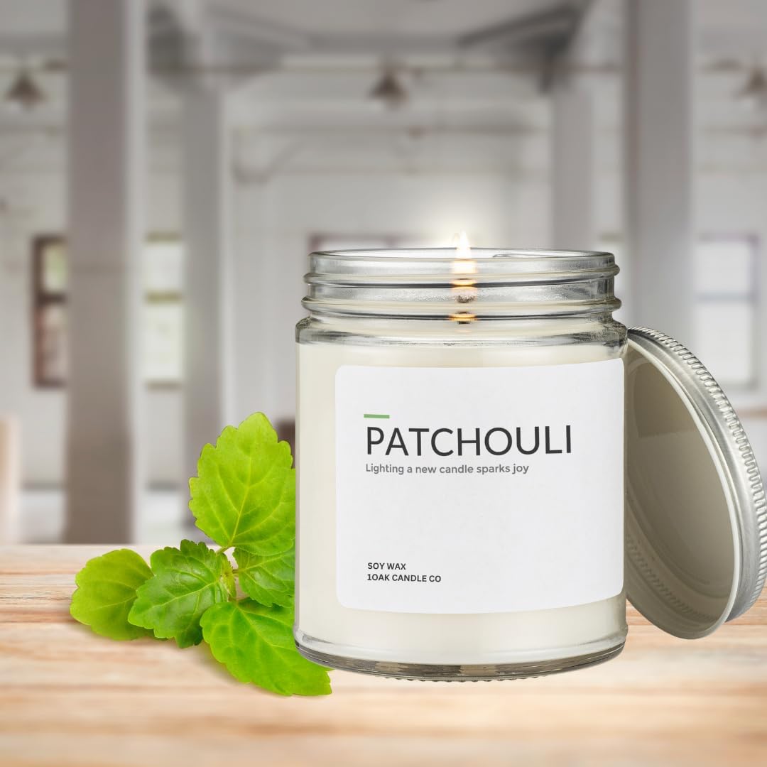 1OAK Soy Wax Scented Candles (Patchouli) - Patchouli Candle - Soy Candles for Home Scented - Long Burning Candle Premium - Hand-Poured (7oz.) - Image 3