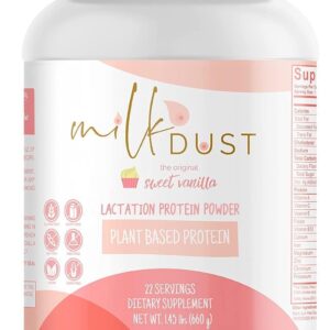 MILK DUST Protein Powder 660g | Breastfeeding Powder for Nursing Moms | Lactation Support Pea Powder | Vegan & Dairy-Free | Sweet Vanilla | 22 Servings (Vanilla.)