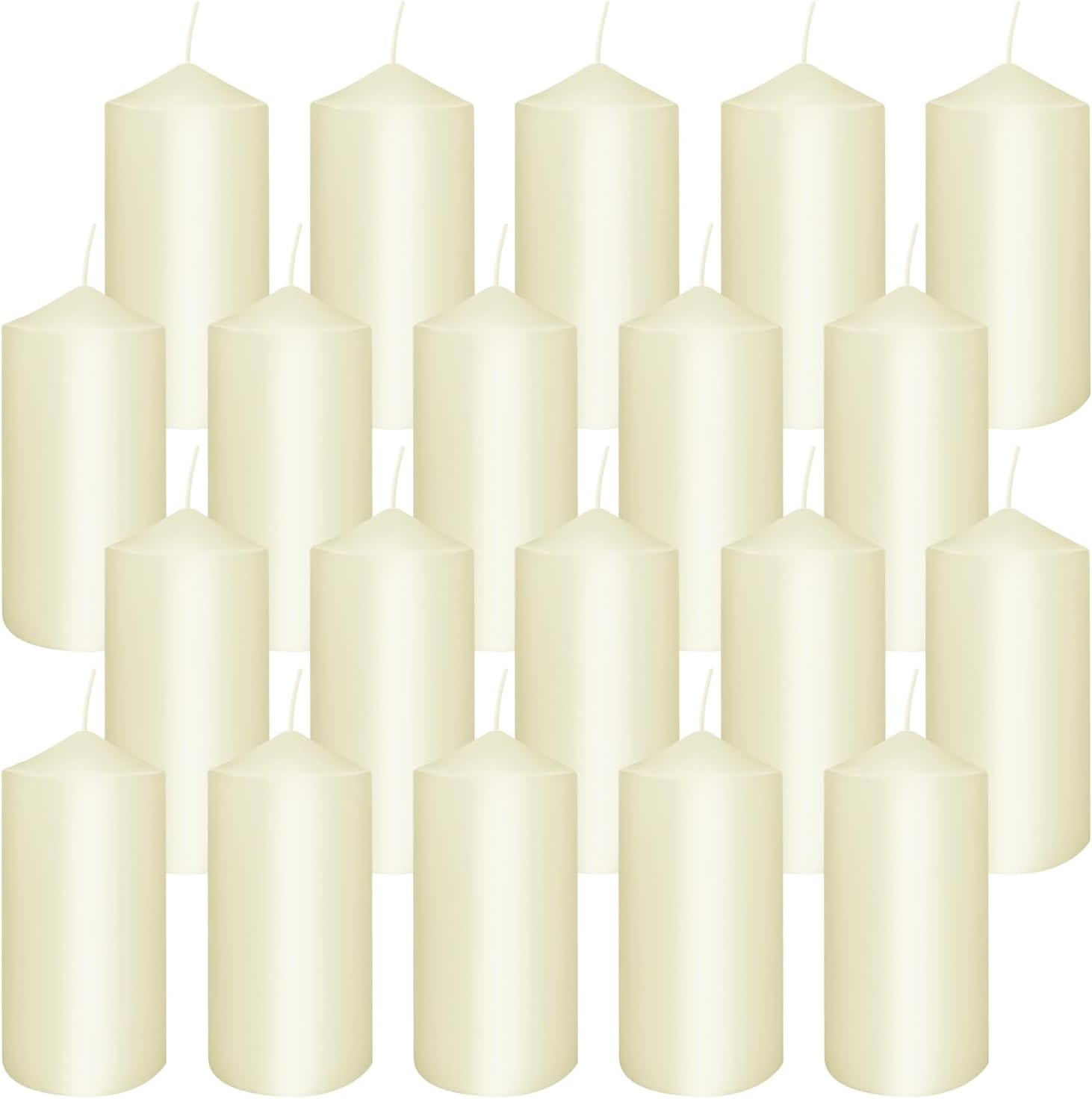 20 Packs 2 x 4 Premium Sense Unscented Ivory Tall Pillar Candles, Soy Wax for Candlelight Dinner, Home Decor, Party, Wedding. - Image 2