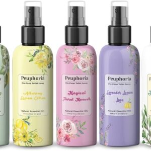 Poop spray for toilet Peuphoria pre poo toilet spray odor eliminator Bathroom Air Freshener 5 bottles 2.5 oz Travel Size