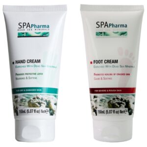 SPA Pharma Dead Sea Foot Cream & Moisturizing Hand Cream for Dry and Damaged Skin (2 Pack)